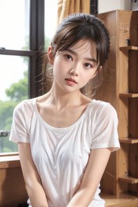 ​娃娃脸少女写真，年轻的女生。