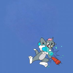 ​超可爱的猫和老鼠情侣头像背景图~