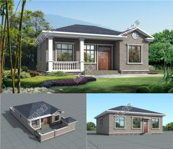 ​一层带小院自建房设计图，带小院的户型，纯朴典雅