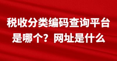 ​税收分类编码查询平台是哪个？网址是什么