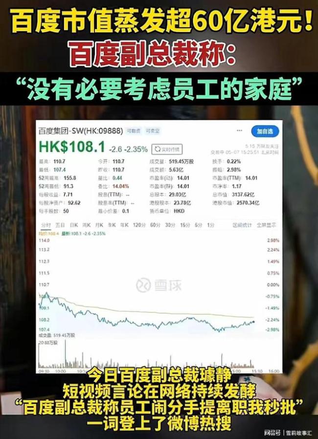 百度副总裁璩静疑似遭下属“背刺” 自曝被下属写300封举报信