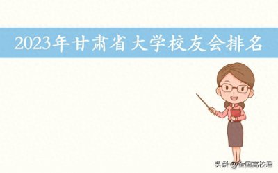 ​2023年甘肃省大学排名一览表（校友会版）