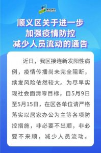 ​北京顺义：明起至15日各单位以居家办公为主，非必要不出顺